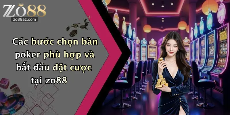 Các bước chọn bàn poker phù hợp và bắt đầu đặt cược tại zo88